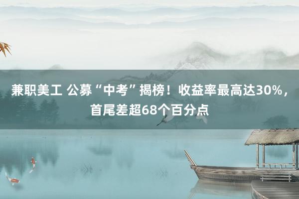 兼职美工 公募“中考”揭榜！收益率最高达30%，首尾差超68个百分点