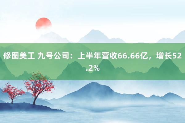 修图美工 九号公司：上半年营收66.66亿，增长52.2%